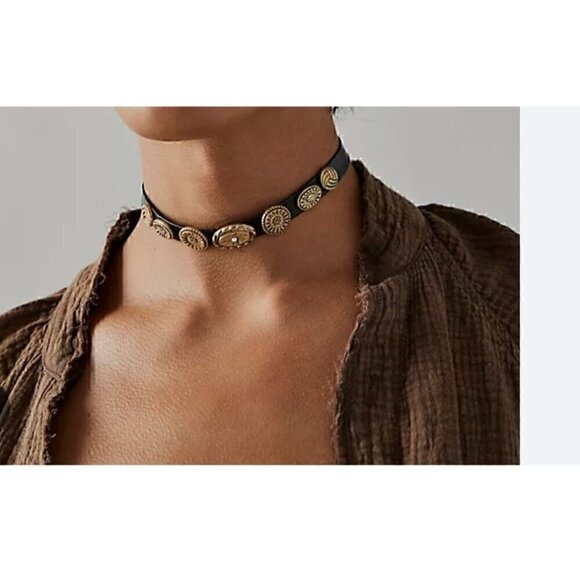 FREE PEOPLE SALT LAKE CHOCKER NECKLACE, WESTERN STYLE, LAYERING STYLE, ADJUSTABL - Picture 1 of 2